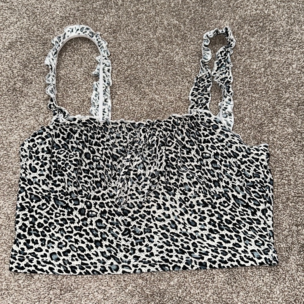 Blue & Black Cheetah Print Tank Top